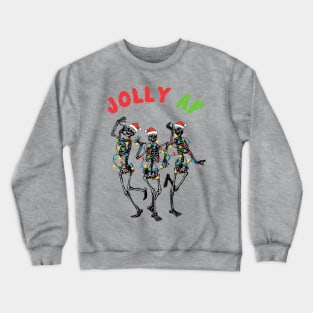Jolly AF as Fuck Christmas Skeleton Lights Crewneck Sweatshirt